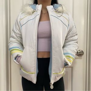 Pacific Trail Faux Fur Hood Fleece Lined White Puffer Jacket Girl's Size M 10/12